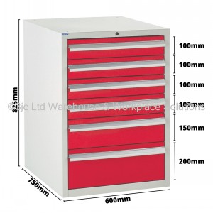 Euroslide Storage Cabinet 6 Drawer 825mm